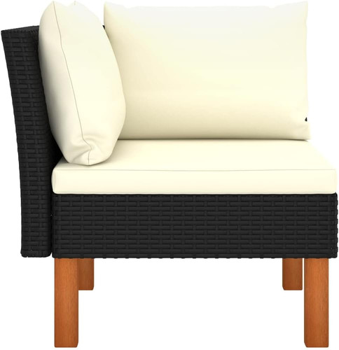 Corner sofa poly rattan solid - poly,
